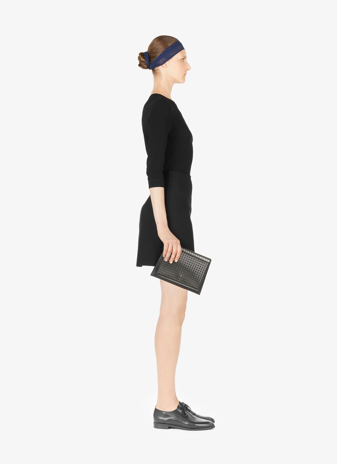 BAG CUIR LUX P.FLEUR + CM BLACK/SILVER ALAÏA SCHWARZ/SILBER BAG CUIR LUX P.FLEUR + CM BLACK/SILVER
